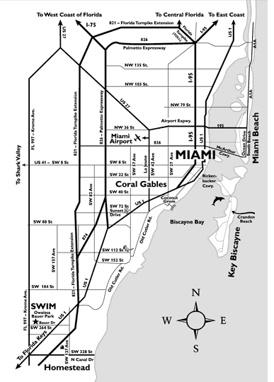 Small Map showing area around SWIM